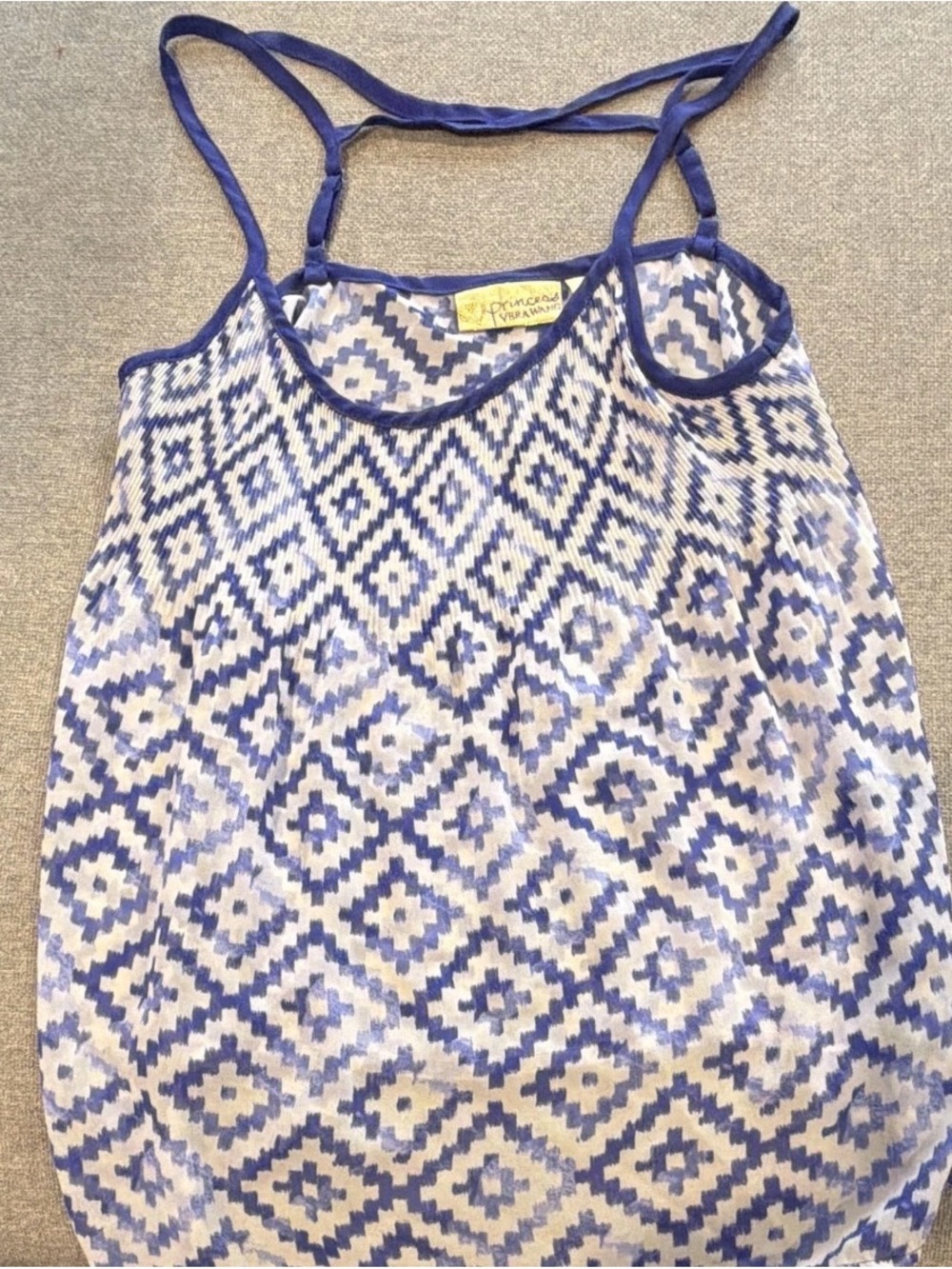 Princess Vera Wang Blue Geo Print Tank Top size medium